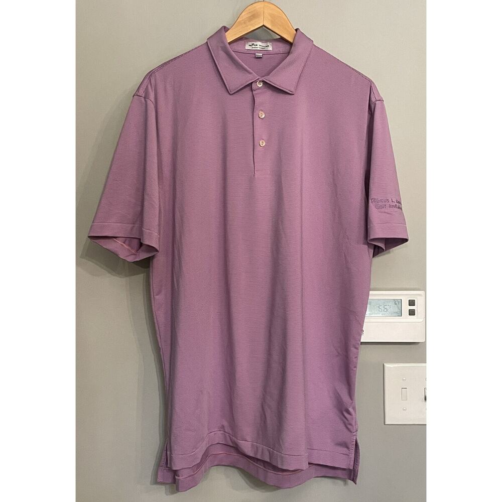 Peter Millar Summer Comfort Shirt Striped Performance Golf Polo Athleasure Large
